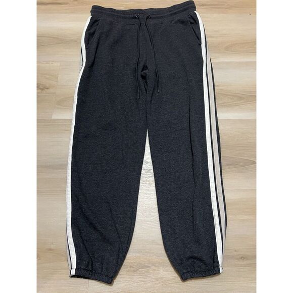 Lou & Grey Womens‎ Gray Mid Rise Pocket Side Stripe Jogger Pants Size Medium - Picture 1 of 8